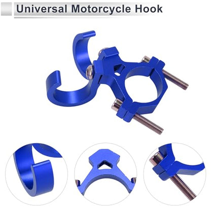 Motoforti Universal Motorcycle Hanging Hook Arc Motorcycle Helmet Luggage Bag Holder Hanger for Scooters Bicycles Aluminum Alloy Blue 1 Set Hexagon Wrench Screw Washer