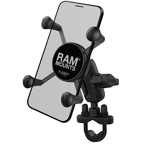 RAM MOUNTS X-Grip Motorcycle Phone Mount with Handlebar U-Bolt Base, Short Double Socket Arm, Universal Bike & ATV Smartphone Holder RAM-B-149Z-A-UN7U - style: Small Phones