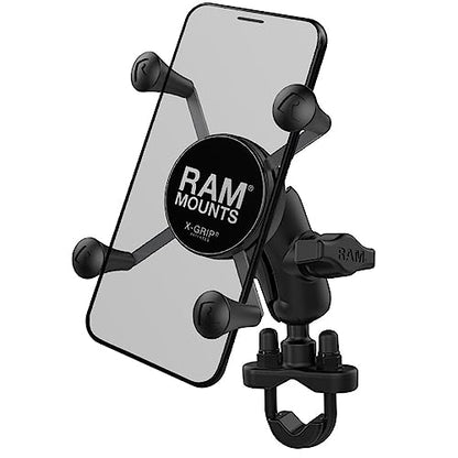 RAM MOUNTS X-Grip Motorcycle Phone Mount with Handlebar U-Bolt Base, Short Double Socket Arm, Universal Bike & ATV Smartphone Holder RAM-B-149Z-A-UN7U - style: Small Phones