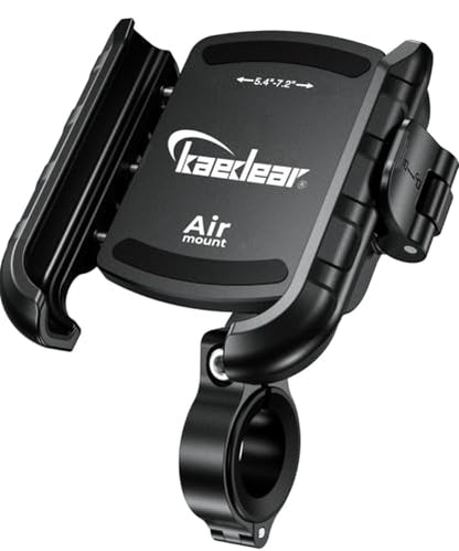 Kaedear Motorcycle Phone Holder, Phone Mount, Air Mount, Vibration Absorbing Mount, Quick Release, Power Grip, KDR-M8SPJ (Black)