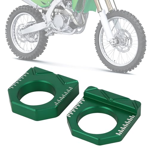 Dirt Bike Rear Axle Block CNC Motorcycle Chain Tensioner Adjuster for KX450F 16-18 KX250F 17-19 KX250 KX450 19-24 KX250X KX450X 22-24 Green - color: green