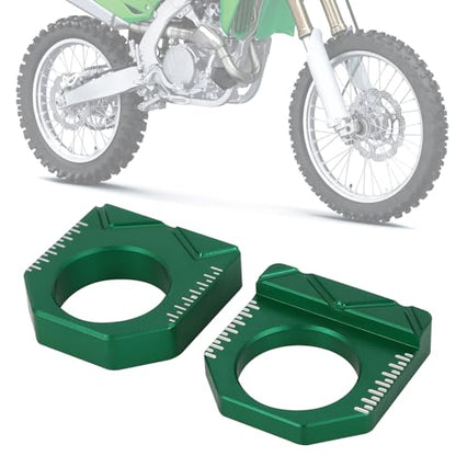 Dirt Bike Rear Axle Block CNC Motorcycle Chain Tensioner Adjuster for KX450F 16-18 KX250F 17-19 KX250 KX450 19-24 KX250X KX450X 22-24 Green - color: green