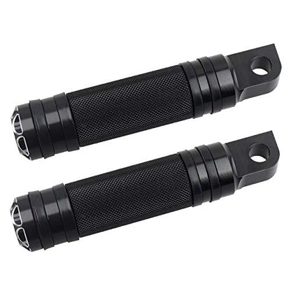 NTHREEAUTO Black Mounting Footpegs, Male Billet Footrests, Motorcycle Passenger Pedals Compatible with Harley Sportster, Dyna, Road King - color: Black-2
