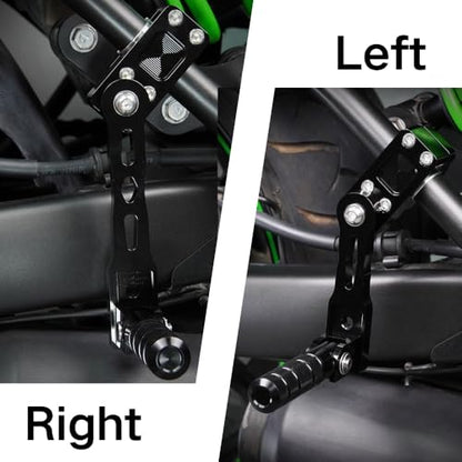 Xitomer Adjustable 22-28mm Black Aluminum Passenger Footpegs for Vulcan 650 / S 2015-2024 Cruiser Motorcycle - size: 130mm