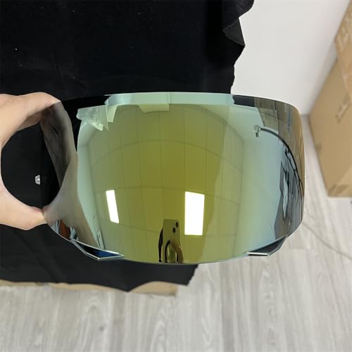 HJ-33 Helmet Visor For i90.Replacement Motorcycle Helmet Shield Compatible with HJC i90 (Gold) - color: Gold