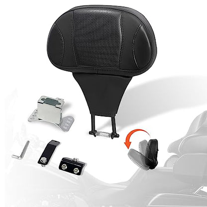 FOVPLUE Adjustable Rider Backrest,Detachable Plug-in Driver Backrest Pad w/Mounting Kit for Harley Touring 2009-2025,for CVO Road Glide Street Glide Tri Glide FLHTK/L Electra Glide Road King,Style 4 - color: Black Custom Style