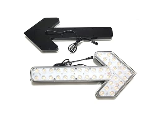 CFLMYYXGS 12V-24V Waterproof Vehicle Amber/White LED Lights Arrow Pilot Light Signal Light Watering Cart Sweeper Work Car Construction Vehicle LED Pilot Light Wrecker Indicator Light bar - color: Amber-White