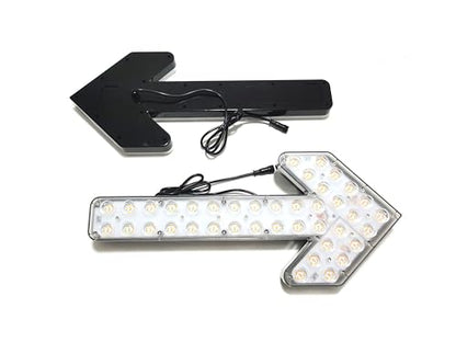 CFLMYYXGS 12V-24V Waterproof Vehicle Amber/White LED Lights Arrow Pilot Light Signal Light Watering Cart Sweeper Work Car Construction Vehicle LED Pilot Light Wrecker Indicator Light bar - color: Amber-White