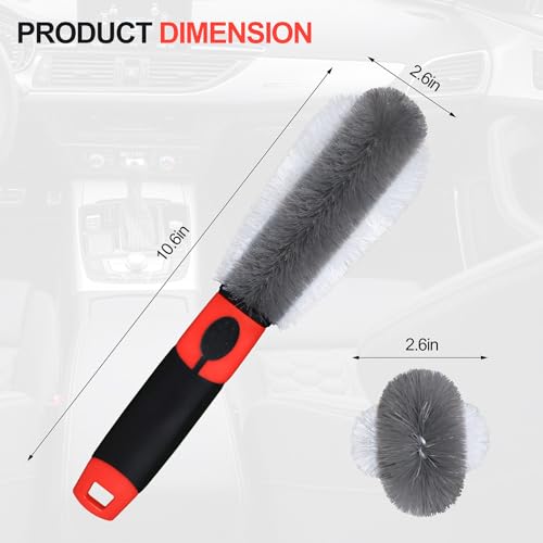 Conliwell Wheel Brush Soft Bristle Car Tire Detail Cleaning Tool, Suitable for Exhaust Ports, Engines, Behicles, Motorcycles,Cars, Trucks, SUVs, and RVs
