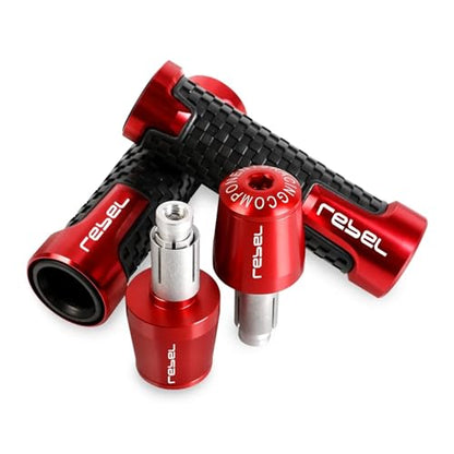7/8'' Anti-Slip Grip Hand Motorcycle Handlebar Handle Bar Grips End Plugs For HONDA Rebel300 CMX500 CMX300 Rebel CMX 500 300(A-RED) - color: A-RED