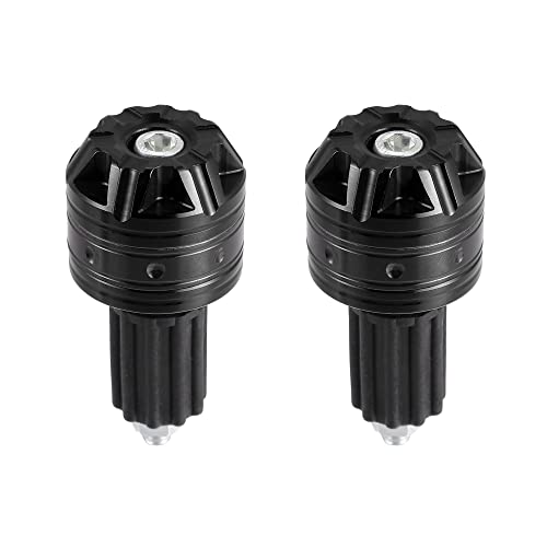 X AUTOHAUX 1 Pair Universal 18mm Handlebar End Caps Plug Bar End Aluminum Alloy for Motorcycle Black - color: Black