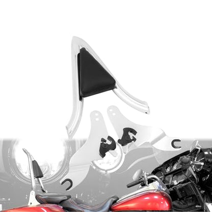 2009-2025 Sissy Bar Backrest, Detachable Passenger Backetst Sissy Bar Fit for Harley Touring Street Glide Road Glide Road King Electra Glide Chrome - color: Chrome, size: 16"- Detachable Split