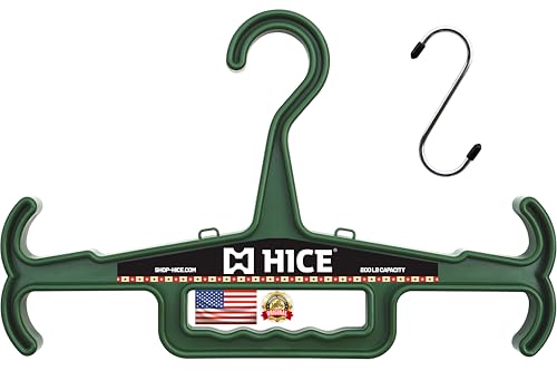 HICE - Titan Vest Hanger | Original Heavy Duty Plate Carrier & Body Armor Hanger | 200 lb Load Capacity | Durable High Impact Resin | for Police, Military, Scuba & Tactical Gear (Dark Green) - color: Dark Green, size: Set of 1