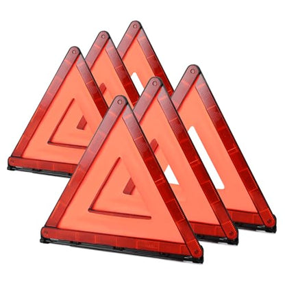 Emergency Warning Triangles, 6 Pack with Packaging Foldable Warning Reflective Triangle Warning Kit, Emergency Triangle for Vehicles, Car Road Reflective Kit for Vehicles Breakdown - size: 6 Pack