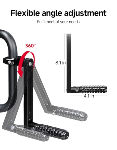 KEMIMOTO Motorcycle Highway Foot Pegs – Adjustable Universal Crash Bar Pegs for 7/8”–1.25” Round Frame Bars, Folding & Rotating Design, Compatible with Rebel 300 500, V-Strom, KLX650