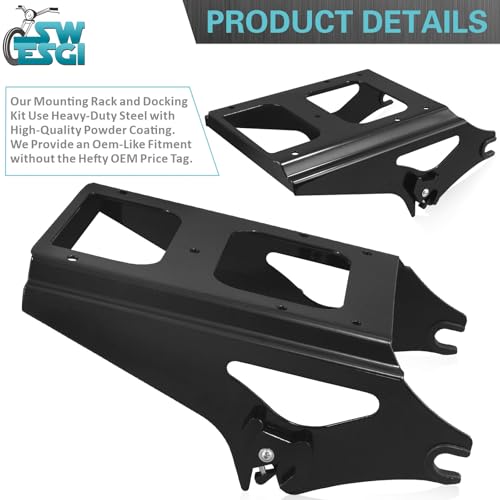 Detachable Two Up Tour Trunk Mounting 09-13 2-Up Tour Trunk Mounting Rack Compatible Harley Davidson Touring Street Glide Road King Road Glide Electra Glide (2009-2013 Rack Black) - color: 2009-2013 Rack Black