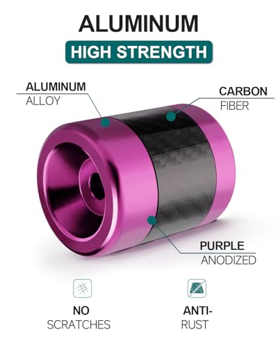 MoKitDora Motorcycle Frame Sliders Aluminum Alloy 3/8"-16 Thread for Harley 1.25" Saddlebag Guard Highway & Flat-Out Crash Bar, Purple - color: Purple