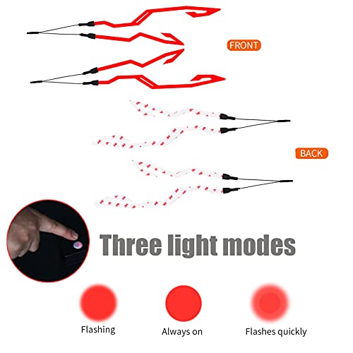 Motorcycle Helmet Light Kit,Waterproof 3 Mode Ride Signal LED Light Night Riding Signal Helmet Light for Motorcycle Bike Helmet,Red - color: red