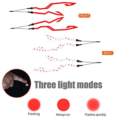 Motorcycle Helmet Light Kit,Waterproof 3 Mode Ride Signal LED Light Night Riding Signal Helmet Light for Motorcycle Bike Helmet,Red - color: red