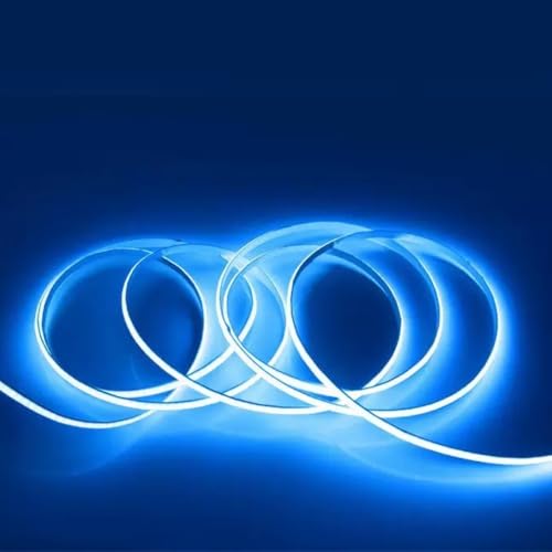 COB LED Strip Light, Ultra-Thin 12V 3mm16.4ft Ultra High Density Tape Light, 480LED/m, CRI 90+, Flexible Cuttable LED Lighting for Home Indoor Decor (Without Power Supply) - color: Ice Blue