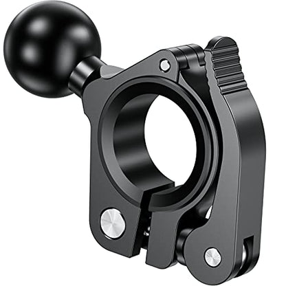 BRCOVAN Aluminum Alloy Handlebar Clamp Mount Base with 1'' TPU Ball | for Rail 0.5'' 0.87'' 1'' 1.125'' 1.26'' in Diameter, Fit for RAM Mounts B Size 1 Inch Ball Double Socket Arm, Tool-Less - style: R18-Set of 1