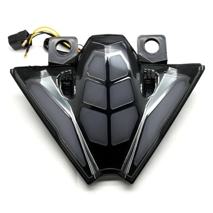 MZS Motorcycle LED Tail Light Compatible with EX 500 EX500 Z500 2024-2025, Integrated Turn Signal Blinker Running Brake Taillight Accessories Smoke - size: EX500/Z500