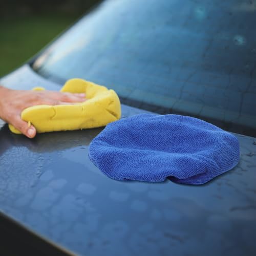 Mobestech 9pcs Car Polisher Bonnet Pads for Bicycle and Motorcycle High-Efficiency Cleaning Soft and Gentle Coral Fleeces Polishing Pads Suitable for Cleaning and Waxing
