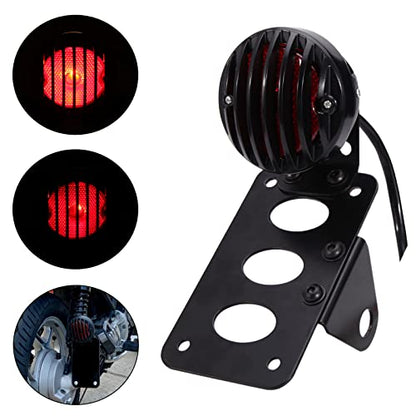 Rich Choices Motorcycle Tail Lights with Side License Plate Bracket Brake Lights Integrated Stop Light Waterproof Aluminum Universal 12V for Sportster 883 1200 Cruiser Bobber Chopper(Black#2) - color: Black#2