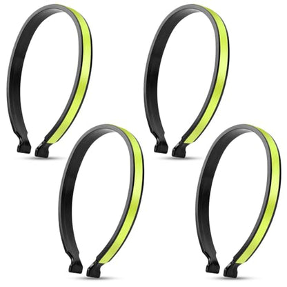 flintronic 4 Pieces Cycling Pants Clips, ABS Reflective Bicycle Pants Clips, Elastic Trouser Clips for Night Running, Biking and Motorcycle Riding