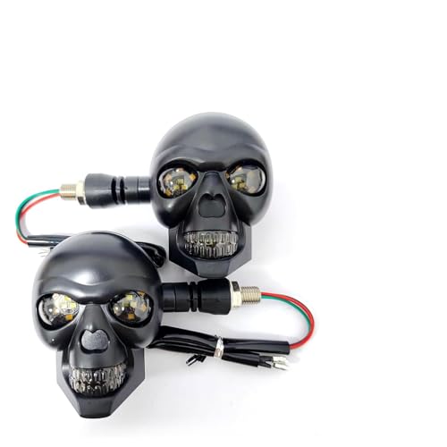 2 PCS Motorcycle Turn Signal Lights, 12V LED Warning Lights, 10mm Bolt-On Indicator Light, Universal for Cruiser, ATV & Dirt Bike (White for Constant On, Yellow for Turning) - color: White & Yellow
