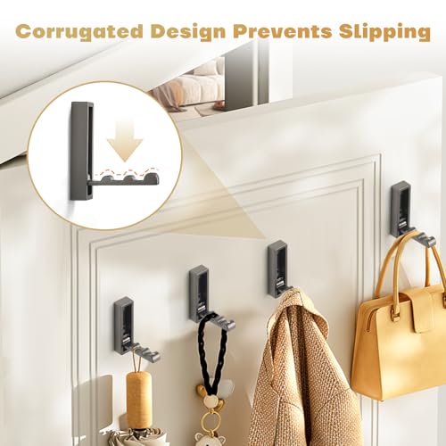 Folding Wall Hook, 2Pcs Foldable Coat Hooks Mounted, Heavy Duty Zinc Alloy No Rust Fold Up Hooks for Hanging Coat, Towel, Key, Hat, Bag, Jacket, Backpack (Gray) - color: Gray, size: 2