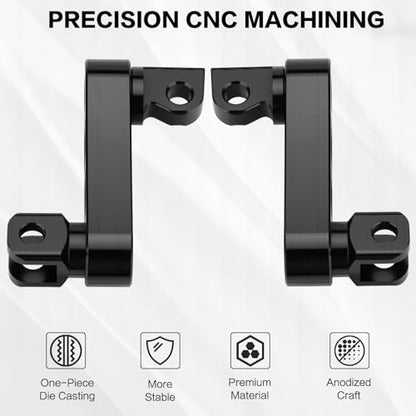 Highway Footpegs Adjustable Passenger Foot Pegs 2 1/4" Extension Brackets FootPeg Conpatible for Harley Dyna Sportster Softail Touring with Support Foot Pegs (Black) - color: Black