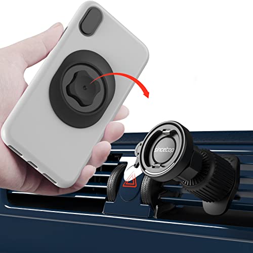 sincetop Car Phone Mount with Lock Hook, Horizontal Vent Fin Holder, One Hand Quick Mount & Release - color: Car Phone Mount【Air Vent Hook】