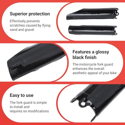 2Pcs Front Fork Tube Cover, Glossy Black Fork Guard Protector Fit for CR125/250/500 (93-07) CRF250R/X (04-18) CRF450R/X (04-17/18) CRF450RX (17-18)