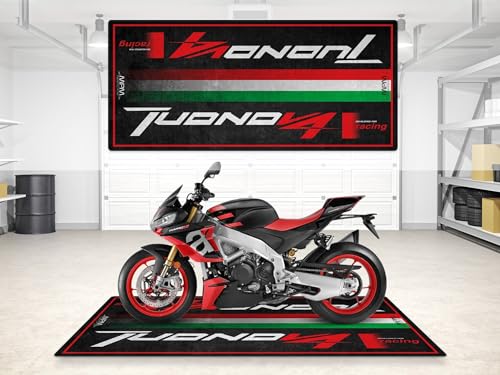 Parking Mat for Tuono V4 Motorcycle Models, Display and Pit Mat, Washable Non-Slip Garage and Showroom Floor Carpet - Rug (Size 1 : 86.6 x 39.4/220 x 100 cm)
