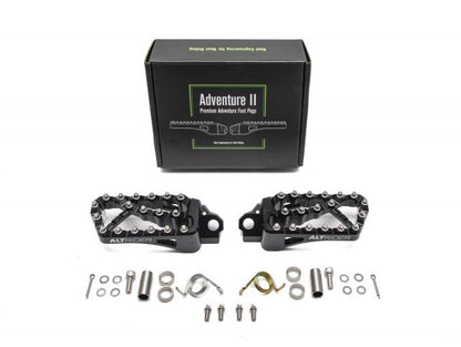 AltRider Adventure II Foot Pegs Compatible With BMW R 1200/1250 / 1300 GS/GSA - Heavy Duty Design - Boot Friendly, High Traction Cleats for Stability & Grip - Adjustable Camber & Height - Black - color: Black, size: Adventure II (58mm x 122mm)