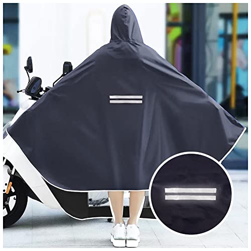 Unisex Adult Poncho Waterproof Rain Poncho Outdoors Bike Ebike Motorcycle Scooter Cycling Jacket Raincoat Cape Rain Cover - color: Navy