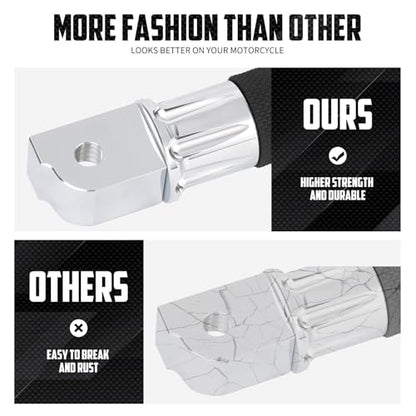 Motorcycle Passenger Foot Pegs Rear Footrest Fit for Softail Breakout 114 FXBR Deluxe FLFB Low Rider FXLR Street Bob FXBB FXDR LiveWire (Chrome) - color: Chrome