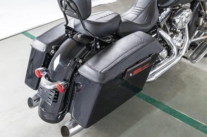 Dasen Saddlebag Speaker Lid Bra Protective Covers PU Leather Compatible with Harley Touring Road King Electra Road Street Glide 1993-2013