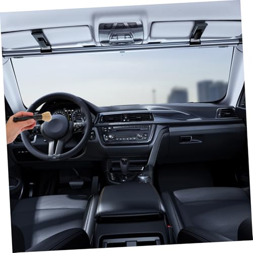 2pcs Car Detailing Brush Soft Boar Hair Interior Cleaning Tool for Vehicle Upholstery Scratch Bristles for Wheels and Versatile Auto Detail Brush Kit