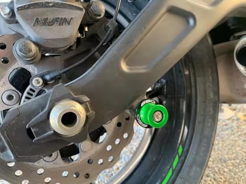 Motorcycle Swing Arm Spools M8 Paddock Slider Stand Bobbins For Z650 RS EX650 Ninja 650KRT 650R Vulcan S 650 VN650 Versys650cc KLE650 2026 2025 2024 Swingarm Spool Accessories (Green) - color: Green