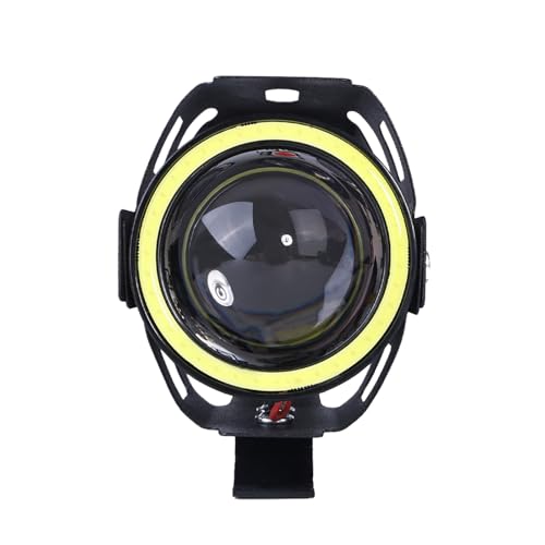 Motorcycle LED Fog Lights U7 Spotlight with High Low Strobe Beam Halo Rings White Central with U7 LED Running DRL Switches Clamps Universal Spotlights Driving Lights 2 Packs - color: Blue