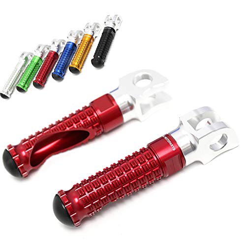 MC MOTOPARTS MPRO Red CNC Rider Foot Pegs Compatible with YZF R1 00-21 YZF R6 03-19 YZF R1M 15-21 R1S 16-19 - color: Red, size: No Extension