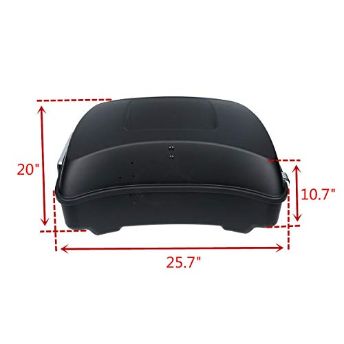 TCT-MOTORPARTS Matte Black Chopped Tour Luggage Trunk Rack Fits for 2014-2025 Harley Davidson Touring Models - color: Matte Black Chopped Trunk+Chrome Rack #1