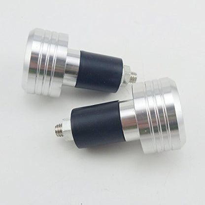 Motorcycle Handlebar Ends,7/8'' Handle Bar Slider Caps Weight Plugs CNC Aluminum (Silver) - color: Silver