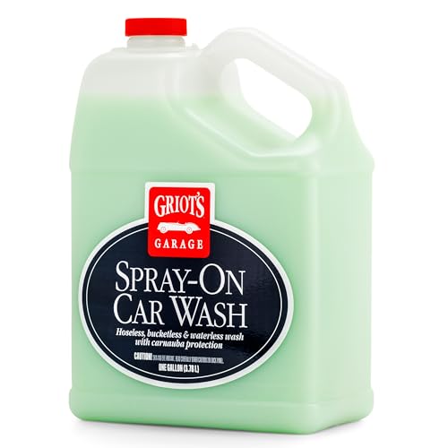 Griot's Garage Spray-On Car Wash for Vehicle Cleaning and Detailing, Rinseless and Waterless, No Hose and Bucket Needed, With Carnauba Wax Protection, 11066, One Gallon - size: 128 Fl Oz (Pack of 1)