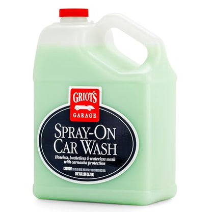 Griot's Garage Spray-On Car Wash for Vehicle Cleaning and Detailing, Rinseless and Waterless, No Hose and Bucket Needed, With Carnauba Wax Protection, 11066, One Gallon - size: 128 Fl Oz (Pack of 1)
