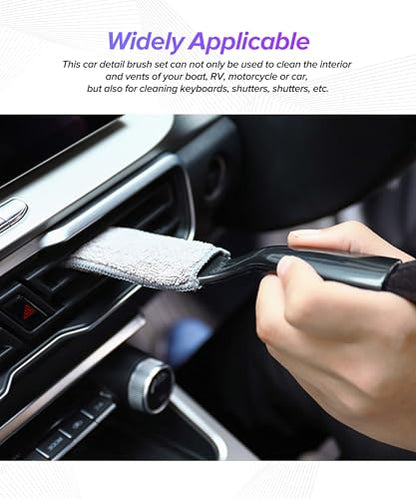 Car Detailing Brush,Car Accessories Double Head Brush for Detailing Interior,Soft Autobrush,Automotive Cleaning Brushes,Used for Washing Exterior Emblems,Leather Seats,Plastic Door Panels