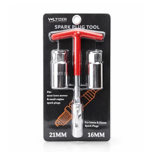 VOLTIZER 3Pcs Spark Plug Socket Wrench Set T-Handle, 5/8" & 13/16" Universal Spark Plug Tool Kit, Remover & Installer for Lawn Mowers, Motorcycles, Small Engines & Vehicles