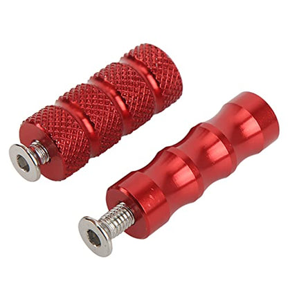 2 Pair CNC Motorcycle Knurled Shifter Peg Anti-Skid Gear Shift Brake Lever Foot Pegs Pedal 6mm Hole Front Footrests For Mounting Bolts Moto (Red) - color: Red